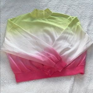 Watermelon Ombré High-Neck Sweatshirt
